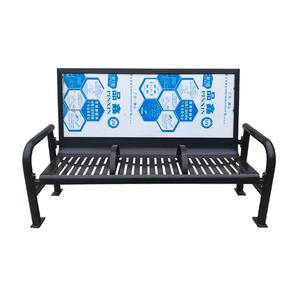 Đồ Nội Thất Ngoài Trời Công Viên Công Cộng Dài Thép Quảng Cáo Băng Ghế Dự Bị Chỗ Ngồi Bên Ngoài Sân Vườn Patio Kim Loại Ghế Băng Ghế Với Tay vịn - Product Image 6