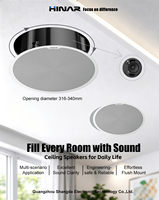 Haut-parleur de plafond haut de gamme avec grille en alliage de zinc et fixation magnétique, son haute fidélité 6,5'' 60W pour restaurants et bars
