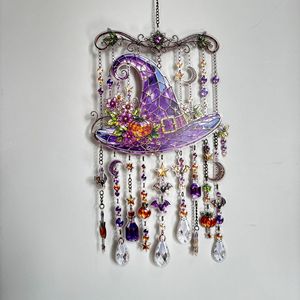 Halloween Black <b>Cat</b> and Ghost Tassel Wind Chime Home Hanging Decoration - Product Image 4