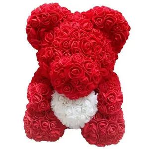 Ourson en forme de cœur décoratif, 25CM, 1 pièce, fleurs et couronnes, pour mariage, pour anniversaire, saint valentin, petite amie