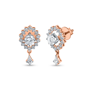 Boucles d'oreilles en diamant étincelant avec un style de goutte gracieux apportant de la sophistication à toute tenue ou occasion d'Inde - Product Image 1