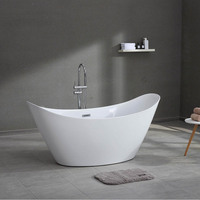 Baignoire autoportante ovale en acrylique Gurgle, design moderne et personnalisé pour hôtels et salles de bain, baignoire de trempage pour adultes
