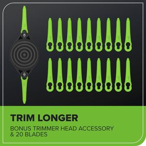Greenworks 24V 13\" Brushless Cordless String Trimmer/<strong>Weed</strong> <strong>Wacker</strong> + Edger Includes 20 Blades Industrial Electric Green - Product Image 5