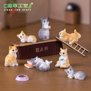 <b>Mini</b> Resin Animals Miniature Resin Cat Crafts Figurines Ornaments for DIY Car Dashboard Office <b>Desk</b> Computer Monitor Decor - Product Image 4