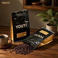 Sacs d'emballage pour café imprimés sur mesure avec valve, pochettes à café à soufflet et fermeture éclair, conception et impression personnalisées, café en vrac