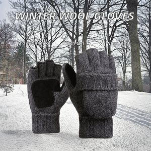 Vente en gros de gants d'hiver en laine tricotés à écran tactile épais et chauds de dernière génération pour hommes et femmes, couleurs personnalisées - Product Image 2