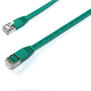 XXD OEM yüksek kalite yeşil renk 0.3m RJ45 ağ yama lan kablosu çıplak bakır 32AWG U/FTP düz cat7 ethernet kablosu