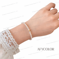 Bracelet élastique en argent sterling S925 avec perles de melon pour femme, vente en gros, OEM, minimaliste, stock en vrac, fournisseur personnalisé