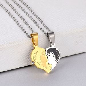 Collar con Colgante de Corazón Roto Chapado en Oro para Enamorados Chinos, Regalo de San Valentín - Product Image 5