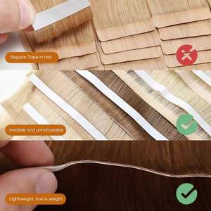 Nouvelle conception, extensions de cheveux vierges européens longs et lisses, double trame, injection de ruban adhésif, 60B, sans couture, soyeux et lisses - Product Image 6