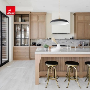 Shaker phong cách ánh sáng sồi đồng bằng cắt rạn nứt xẻ quý gỗ sồi trắng tủ bếp với màu trắng sồi đảo đồ nội thất nhà - Product Image 2