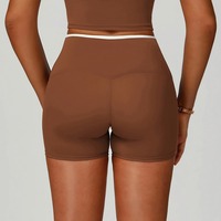Shorts de yoga YSH personnalisés avec logo, confortables, grande taille, taille haute, effet push-up, séchage rapide, respirants, pour la gym et le fitness