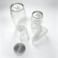 Bouteilles en plastique de qualité alimentaire pour boissons énergisantes, préformes ovales pour canettes de soda avec couvercle en aluminium