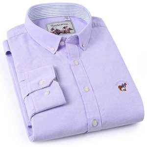 <span class=keywords><strong>Camisas</strong></span> <span class=keywords><strong>Oxford</strong></span> de Manga Larga con Cuello de Botones, de Algodón Puro, Casuales, Lisas, de Buena Calidad para <span class=keywords><strong>Hombre</strong></span> - Product Image 5