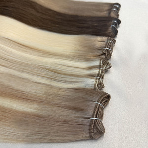 Extensions de cheveux en gros double trame Genius Weft, 100 % cheveux humains vierges bruts, lots de mèches européennes slaves avec cuticules alignées - Product Image 4