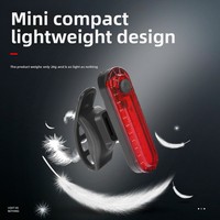 Feu arrière de vélo à LED COB lumineux avec batterie 330 mAh, rechargeable par USB, pour la conduite nocturne en extérieur