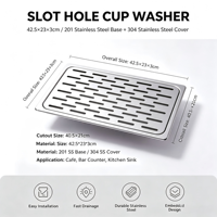 Plateau de drainage pour lave-tasses en acier inoxydable 201+301 pour cafés et bars – Design moderne pour un nettoyage pratique des tasses