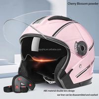 Nouveaux produits : Casque moto demi-face avec lentille HD double, accessoires et doublure confortable – Idéal quatre saisons