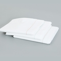 Vente en gros usine – Draps plats en polycoton blanc uni de qualité A, 200 fils, taille standard, pour hôpitaux et hôtels, lot de 6 en vrac