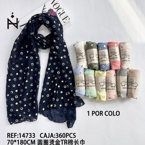 Sciarpa Lunga in Cotone Angelina 70x180cm con Foglia d'Oro, Accessorio Moda Donna - Product Image 3