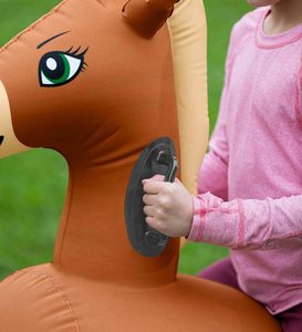 Cheval gonflable à chevaucher avec poignées pour enfants, jouet rebondissant pour jeux en plein air - Product Image 3