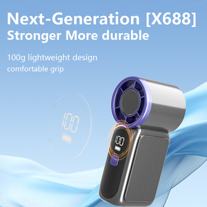 Private Label 15000RPM High Speed Powerful Handheld 4H Medium Speed Endurance Led Pocket Fan <b>ABS</b> Material Ventilador for Travel - Product Image 2