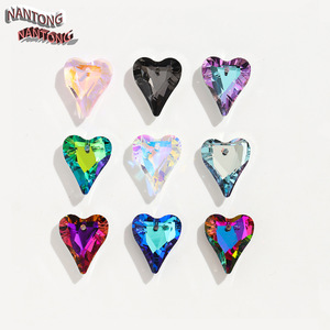 Nantong Heart Shaped <b>Crystal</b> Rhinestones 14mmx17mm Flatback Iridescent DIY Jewelry Accessories - Product Image 1