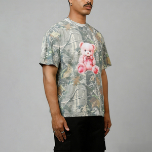 Custom Distress Tee 100% algodón 240GSM cuello redondo DTG estampado francés Terry Essentials de gran tamaño se desvaneció Vintage ácido lavado camiseta hombres - Product Image 3