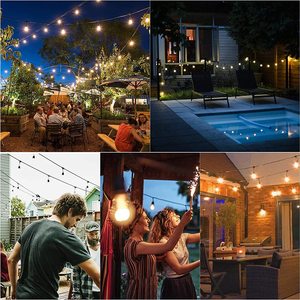 Guirnalda de Luces LED Solares Edison Inteligentes IP65 a Prueba de Agua, S14, para Exteriores, Patio, Porche, Navidad, Postes Decorativos, Bombilla Decorativa IP65 - Product Image 6