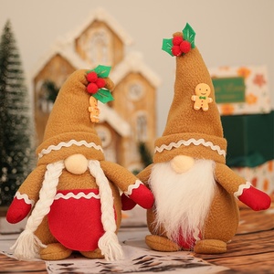 Cross-border New Christmas Decorations <strong>Gingerbread</strong> Man Knitted Pointed Cap Rudolph Faceless Doll Toy Window Display <strong>Piece</strong> Model - Product Image 1