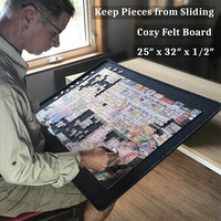 Plateau de Puzzle réglable, Plateau Portable avec couverture, pour adultes et personnes âgées, en feutre, accessoires de Puzzle, léger, pour amoureux