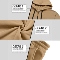 Sudadera con capucha de forro polar personalizada para hombre, estilo urbano, con cremallera de diamantes de imitación, multibolsillos, chándal utilitario, 100% poliéster, otoño