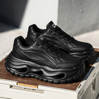 Baskets Chunky Rétro Noires et Blanches à Plateforme, Rehaussantes, Personnalisables avec Logo de Marque, Style Streetwear