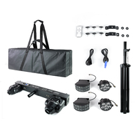 Barra de Luces LED Portátil de 30W con Cabeza Móvil y Control DMX512 Efecto Láser FX Mariposa Estroboscópico Par para Fiestas y Eventos de DJ con Bolsa Blanda