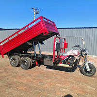 Tricycle de transport à essence 400cc, type inversé, 9 roues, benne basculante, robuste, tricycle de transport 350cc pour la logistique d'entrepôt