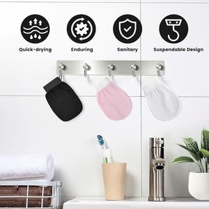 Natural Soft Face <b>Body</b> Mitt Bath Washing <b>Scrub</b> Exfoliation Gloves Raw Silk Exfoliating Glove Bath Sets - Product Image 4