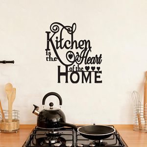 Decorazione da Parete per Cucina, Scultura Moderna in Metallo Nero 'La Cucina è il Cuore della Casa' per Sala da Pranzo, Stile Rustico e Arredamento Cucina - Product Image 2