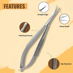 Meilleur fournisseur de ciseaux à ressort micro en acier inoxydable de qualité supérieure, lame tranchante, ciseaux à ressort pour cils, cuticules, chirurgie, ciseaux de beauté - Product Image 4
