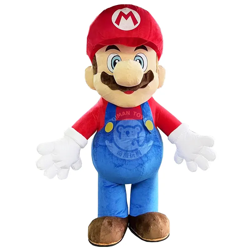 Alta calidad tamaño 2M 2,6 m 3M personalizado inflable Mario Luigi Oso Polar Panda mascota disfraz Cosplay adulto disfraz a la venta