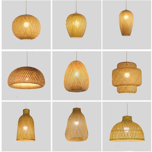 ثريا فنية من الروطان ، ثريا ليد من الخيزران لغرفة النوم الداخلية ، مصباح ليد ، ثريات حديثة ، مصباح متدلي فاخر للسقف - Product Image 2