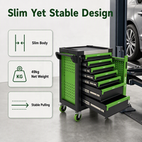 Ensemble d'outils en acier inoxydable robuste de 258 pièces, chariot à outils à 7 tiroirs, armoire à outils roulante pour le rangement et l'utilisation en atelier