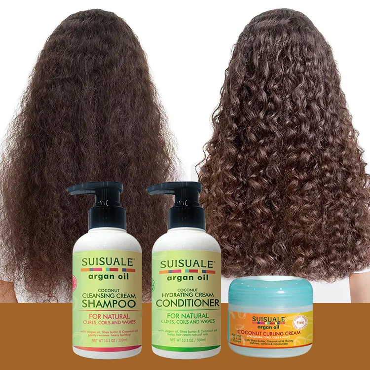 Custom Logo Private Label Moisturizing Nourishing Argan Oil Shampoo And Conditioner For Curly Hair