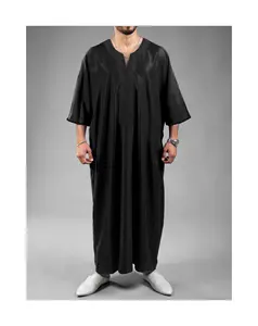 2024 brodé traditionnel hommes jalabiyas jubbah gandoura abaya hommes thobe vêtements islamiques Ramadan thobe robe