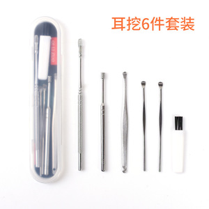 Stainless Steel Ear Pick Set 6 Piece Portable <b>Cleaning</b> Tools For Ear Care - Product Image 2
