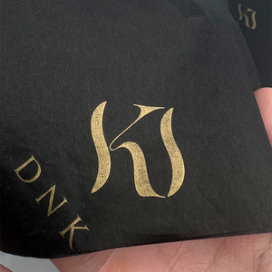 Papel de seda negro de lujo personalizado con logotipo dorado para accesorios de moda bolsos de joyería embalaje de marca Boutique - Product Image 4
