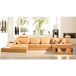 Ensemble de canapés personnalisés en usine canapé d'angle en cuir italien avec table basse canapés de salon - Product Image 3