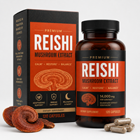 Cápsulas de Hongo Reishi 14,000mg Equivalente a Extracto de Ganoderma Lucidum Beta-Glucanos 120 Unidades Suplemento para Reforzar el Sistema Inmunitario y Mejorar el Sueño