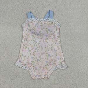 Ropa de Bebé Niña con Estampado Floral de RTS Boutique, Mono de Burbujas para Bebés, Venta al por Mayor, 95% Algodón, 5% Elastano - Product Image 3