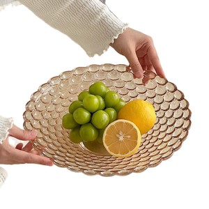 Coffee Table Glass Serving <b>Plate</b> Light Luxury Style <b>Large</b> Capacity Snack Display for Living Room & Dining Table - Product Image 5