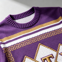 Sweat-shirts pour hommes à col rond et manches courtes, en jacquard personnalisé, de haute qualité, style streetwear, avec broderie, en tricot